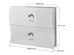 Dmora Sapateira Dabayom, Armário multiuso com 2 portas dobráveis, Sapateira de entrada, 100% Fabricado na Itália, 101x27h82 cm, brilhante Branco