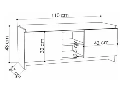 Discount Dmora Sapateira Dbarrec, Sapateira, Armário de entrada multIuso, Armário para calçado, 110x37h43 cm, Antracite e Carvalho Preto