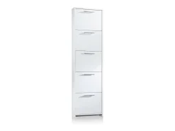 Dmora Sapateira Dbusi, armário de entrada multiuso com 5 portas, sapateira moderna com prateleiras, 100% Fabricado na Itália, 50x18h178 cm,^ Móvel De Arrumação|Sapateira