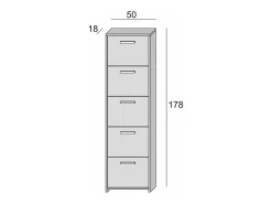Dmora Sapateira Dbusi, armário de entrada multiuso com 5 portas, sapateira moderna com prateleiras, 100% Fabricado na Itália, 50x18h178 cm,^ Móvel De Arrumação|Sapateira