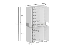 Hot Dmora Sapateira Dcancellier, Sapateira com 7 portas, Armário de entrada multifunções, 114x38h200 cm, Efeito larício Branco