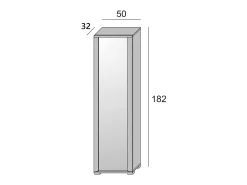 Sale Dmora Sapateira Dcandel, móvel de entrada multiuso com porta espelhada, sapateira moderna com 7 prateleiras, 100% Fabricado na Itália, 50x32hx182 cm, Branco