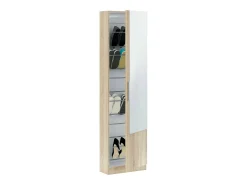 Móvel De Arrumação|Sapateira|Dmora Sapateira Dcozzol, Sapateira alta com 1 porta, Sapateira moderna, Armário de entrada com espelho, 50x22h180 cm, Carvalho Castanho