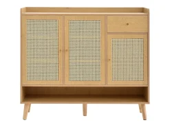 Móvel De Arrumação|Sapateira*Merax Sapateira de vime - 120 x 35 x 106 cm - com 3 portas + 1 gaveta + 5 prateleiras - aglomerado - natural Natural claro