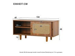 Sapateira de vime com prateleiras ajustáveis, nogueira, 104*40*48 cm^ Móvel De Arrumação|Sapateira