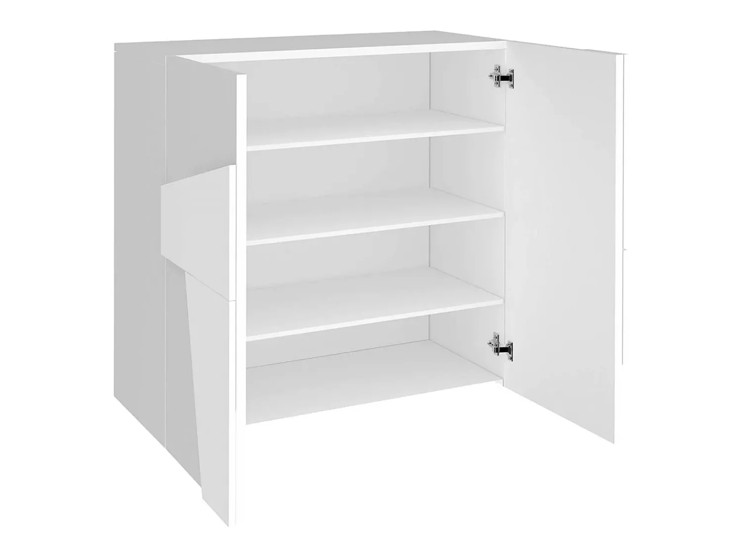 Móvel De Arrumação|Sapateira|Dmora Sapateira Dfogl, Armário multiuso com 2 portas, Sapateira de entrada, 100% Fabricado na Itália, 81x38h86 cm, brilhante com detalhe Branco