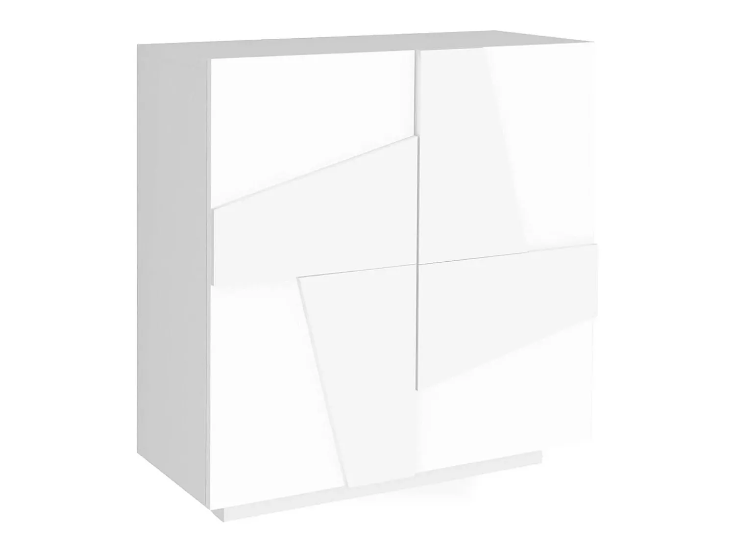 Móvel De Arrumação|Sapateira|Dmora Sapateira Dfogl, Armário multiuso com 2 portas, Sapateira de entrada, 100% Fabricado na Itália, 81x38h86 cm, brilhante com detalhe Branco
