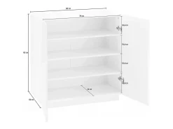 Móvel De Arrumação|Sapateira|Dmora Sapateira Dfogl, Armário multiuso com 2 portas, Sapateira de entrada, 100% Fabricado na Itália, 80x38h86 cm, Ardósia Cinza antracite