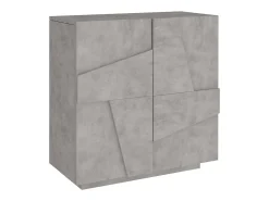 Móvel De Arrumação|Sapateira*Dmora Sapateira Dfogl, Armário multiuso com 2 portas, Sapateira de entrada, 100% Fabricado na Itália, 81x38h86 cm, Cimento com detalhe Cinzento claro