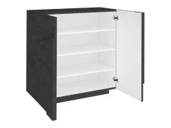 Móvel De Arrumação|Sapateira|Dmora Sapateira Dfogl, Armário multiuso com 2 portas, Sapateira de entrada, 100% Fabricado na Itália, 81x38h86 cm, Ardósia com detalhe Cinzento