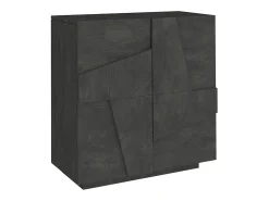 Móvel De Arrumação|Sapateira|Dmora Sapateira Dfogl, Armário multiuso com 2 portas, Sapateira de entrada, 100% Fabricado na Itália, 81x38h86 cm, Ardósia com detalhe Cinzento