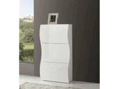 Dmora Sapateira Dgan, Armário multiuso com 3 portas, Sapateira de entrada, 100% Fabricado na Itália, 71x27h122 cm, brilhante^ Móvel De Arrumação|Sapateira