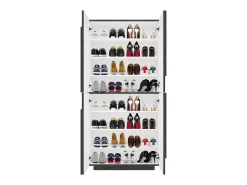 Móvel De Arrumação|Sapateira|Dmora Sapateira Dlerd, Armário multiuso com 4 portas articuladas, Sapateira de entrada, 100% Fabricado na Itália, 81x38h167 cm, Ardósia Cinzento