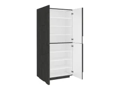 Móvel De Arrumação|Sapateira|Dmora Sapateira Dlerd, Armário multiuso com 4 portas articuladas, Sapateira de entrada, 100% Fabricado na Itália, 81x38h167 cm, Ardósia Cinzento