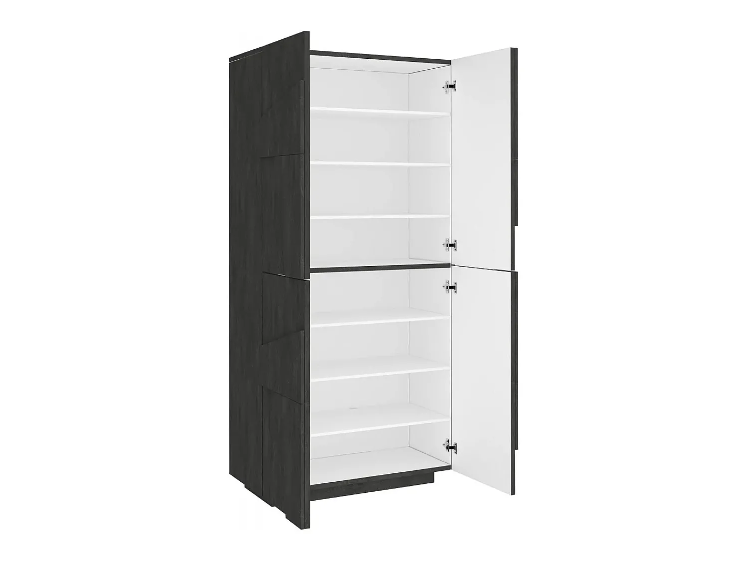 Móvel De Arrumação|Sapateira|Dmora Sapateira Dlerd, Armário multiuso com 4 portas articuladas, Sapateira de entrada, 100% Fabricado na Itália, 81x38h167 cm, Ardósia Cinzento