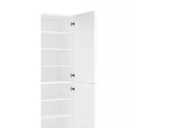 Móvel De Arrumação|Sapateira*Dmora Sapateira Dlerd, Armário multiuso com 4 portas articuladas, Sapateira de entrada, 100% Fabricado na Itália, 81x38h167 cm, brilhante Branco