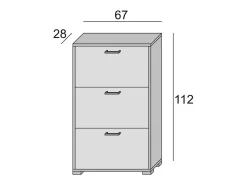 Móvel De Arrumação|Sapateira*Dmora Sapateira Dlos, Móvel de entrada multiuso com 3 portas sanfonadas, Sapateira de dupla profundidade, 100% Fabricado na Itália, 67x28h112 cm, Olmo e estampado Castanho