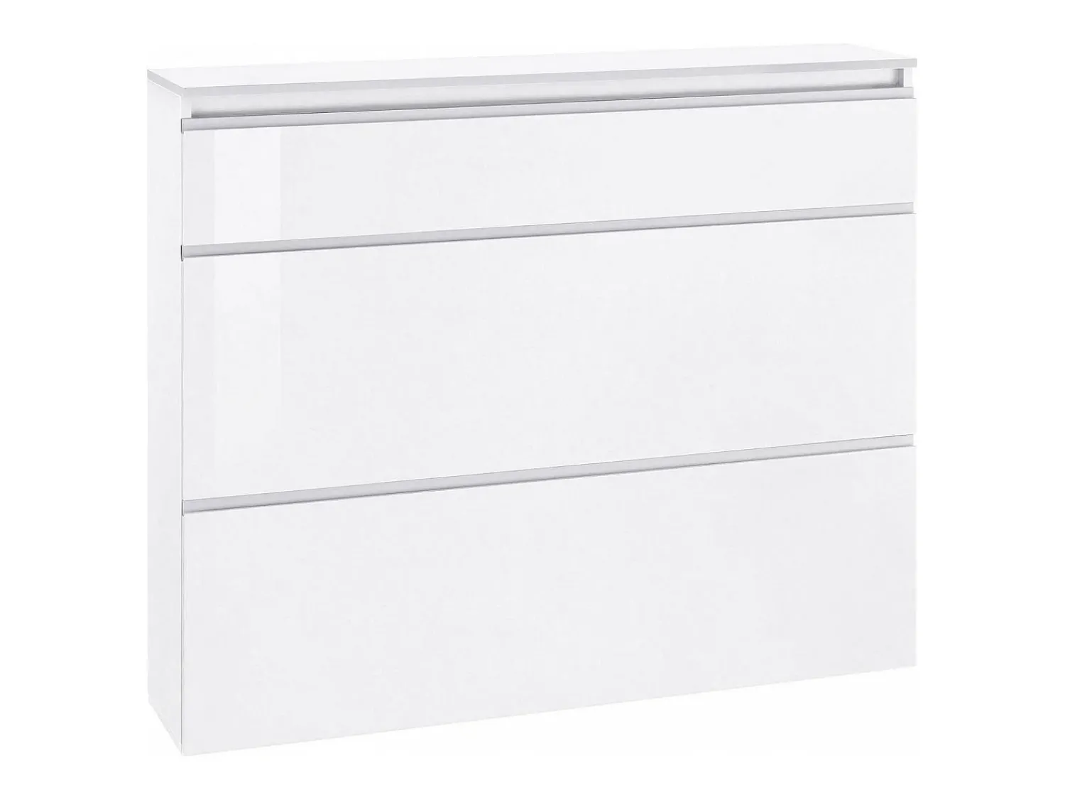 Móvel De Arrumação|Sapateira|Dmora Sapateira Dlukak, Armário multiuso com 2 portas e 1 porta basculante, Sapateira de entrada, 100% Fabricado na Itália, 120x27h108 cm, brilhante Branco