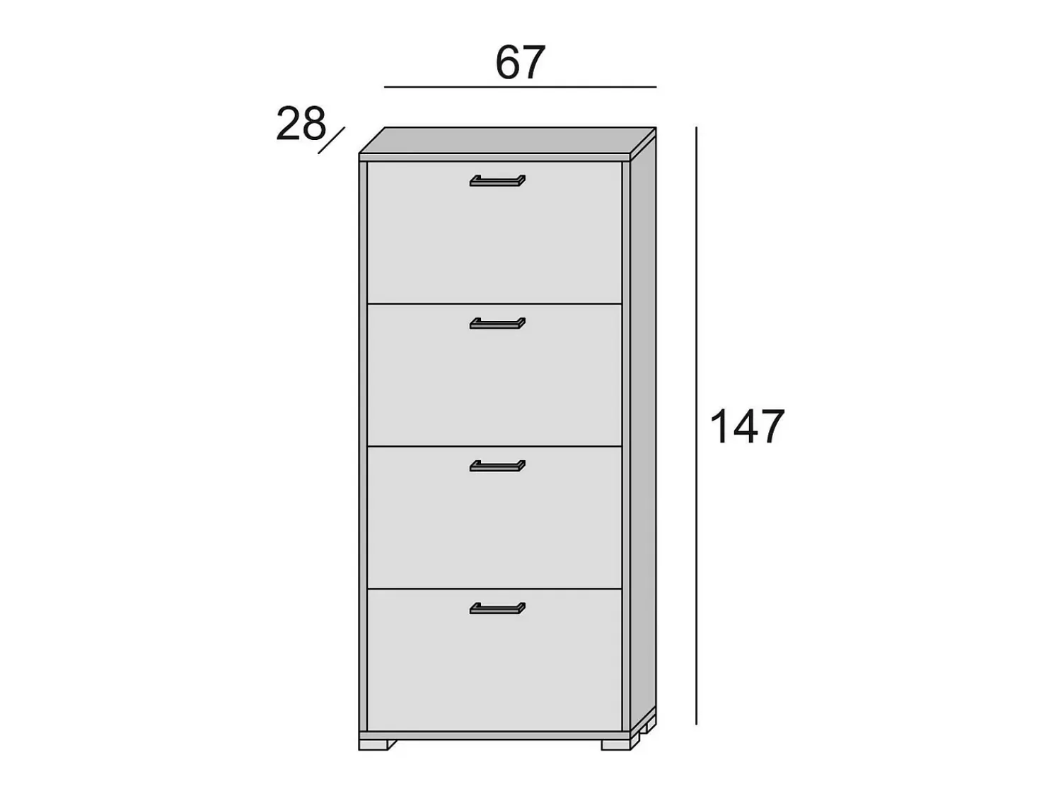 Móvel De Arrumação|Sapateira*Dmora Sapateira Dmarcat, móvel de entrada polivalente com 4 portas sanfonadas, sapateira de dupla profundidade, 100% Fabricado na Itália, 67x28h147 cm, olmo e estampado Castanho