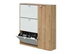 Móvel De Arrumação|Sapateira|Dmora Sapateira Dmodic, sapateira de entrada com 4 portas, guarda-roupa que economiza espaço, 105x24h112 cm, e Carvalho Branco