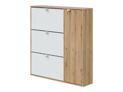 Móvel De Arrumação|Sapateira|Dmora Sapateira Dmodic, sapateira de entrada com 4 portas, guarda-roupa que economiza espaço, 105x24h112 cm, e Carvalho Branco