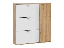 Móvel De Arrumação|Sapateira|Dmora Sapateira Dmodic, sapateira de entrada com 4 portas, guarda-roupa que economiza espaço, 105x24h112 cm, e Carvalho Branco