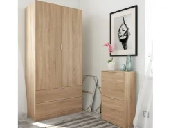 Sale Dmora Sapateira Dmoretto, Sapateira que economiza espaço com 2 portas, Sapateira de entrada, Guarda-roupa de sapateira, 50x22h76 cm, Carvalho Castanho