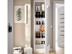Dmora Sapateira Dpagani, Sapateira de entrada que economiza espaço, Sapateira com 1 porta espelhada, 50x27h186 cm,^ Móvel De Arrumação|Sapateira