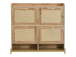 Móvel De Arrumação|Sapateira|Hauss Spole Sapateira em madeira com quatro gavetas suspensas, portas em verga, dimensões: 108,5 x 24 x 100 cm Natural claro