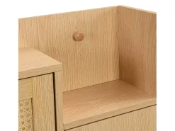 Móvel De Arrumação|Sapateira*Hauss Spole Sapateira em madeira e rattan, 3 portas e 1 gaveta, 90 x 17 x 125 cm, cor natural + branco Natural claro