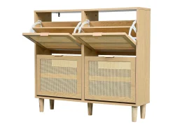 Móvel De Arrumação|Sapateira*Hauss Spole Sapateira em verga com 4 gavetas dobráveis, cor 100x25x90,3cm Natural claro