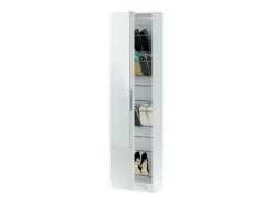 Móvel De Arrumação|Sapateira|Dmora Sapateira Eugene, Sapateira alta com 1 porta, Sapateira moderna, Armário de entrada com espelho, 50x22h180 cm, Branco