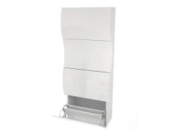 Móvel De Arrumação|Sapateira|Dmora Sapateira Francesco, Armário multiuso com 4 portas, Sapateira de entrada, 100% Fabricado na Itália, 71x27h162 cm, brilhante Branco