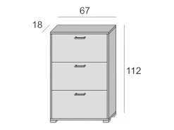 Sale Dmora Sapateira Iris, móvel de entrada polivalente com 3 portas sanfonadas, sapateira moderna, 100% Fabricado na Itália, 67x18h112 cm, e Cimento Branco