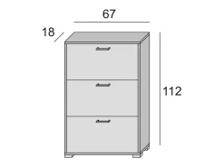 Móvel De Arrumação|Sapateira*Dmora Sapateira Iris, móvel de entrada multiuso com 3 portas sanfonadas, sapateira moderna, 100% Fabricado na Itália, 67x18h112 cm, Branco