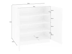 Online Dmora Sapateira Joel, Armário multiuso com 2 portas, Sapateira de entrada, 100% Fabricado na Itália, 80x38h86 cm, brilhante Branco