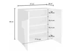 Móvel De Arrumação|Sapateira|Dmora Sapateira Joel, Armário multiuso com 2 portas, Sapateira de entrada, 100% Fabricado na Itália, 81x38h86 cm, Ardósia com detalhe Cinzento