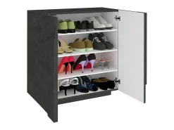 Móvel De Arrumação|Sapateira|Dmora Sapateira Joel, Armário multiuso com 2 portas, Sapateira de entrada, 100% Fabricado na Itália, 81x38h86 cm, Ardósia com detalhe Cinzento