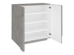 Móvel De Arrumação|Sapateira|Dmora Sapateira Joel, Armário multiuso com 2 portas, Sapateira de entrada, 100% Fabricado na Itália, 81x38h86 cm, Cimento com detalhe Cinzento claro