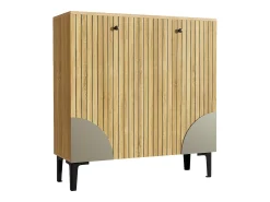 Móvel De Arrumação|Sapateira|Merax Sapateira moderna - 90 x 32 x 94 cm - com aparência de madeira e 3 portas - em aglomerado - cor natural Natural claro