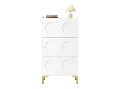 Móvel De Arrumação|Sapateira|Merax Sapateira moderna - 63 x 24 x 120 cm - com 3 portas + pés de metal - MDF - branca Branco