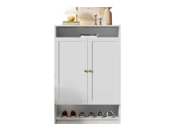 Merax Sapateira moderna - 73 x 34 x 109 - com prateleiras ajustáveis ​​+ 2 portas - aglomerado -^ Móvel De Arrumação|Sapateira