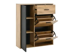 Merax Sapateira moderna com 1 gaveta + 2 sapateiras dobráveis + 1 porta - 80 x 24 x 95,5 - aglomerado - natural^ Móvel De Arrumação|Sapateira
