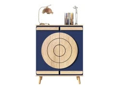 Móvel De Arrumação|Sapateira|Merax Sapateira moderna com portas redondas e geométricas - 76 x 37 x 98,5 cm - aglomerado - cor natural Natural claro
