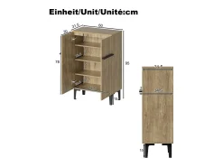 Móvel De Arrumação|Sapateira|Merax Sapateira moderna para hall de entrada - 60 x 34,5 x 95 cm - com 2 portas + prateleiras ajustáveis - aglomerado - cor natural Natural claro