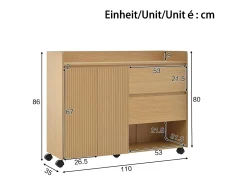 Discount Merax Sapateira móvel - 110 x 35 x 86 cm - com 2 gavetas + 1 porta - MDF - natural Natural claro
