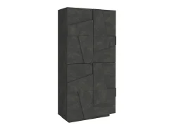 Discount Dmora Sapateira Orfeo, Armário multiuso com 4 portas articuladas, Sapateira de entrada, 100% Fabricado na Itália, 81x38h167 cm, Ardósia Cinzento