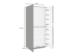 Dmora Sapateira Orfeo, Armário multiuso com 4 portas articuladas, Sapateira de entrada, 100% Fabricado na Itália, 81x38h167 cm, Cimento^ Móvel De Arrumação|Sapateira