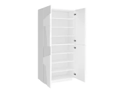 Móvel De Arrumação|Sapateira*Dmora Sapateira Orfeo, Armário multiuso com 4 portas articuladas, Sapateira de entrada, 100% Fabricado na Itália, 81x38h167 cm, brilhante Branco