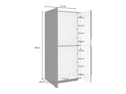 Móvel De Arrumação|Sapateira*Dmora Sapateira Orfeo, Armário multiuso com 4 portas articuladas, Sapateira de entrada, 100% Fabricado na Itália, 81x38h167 cm, brilhante Branco